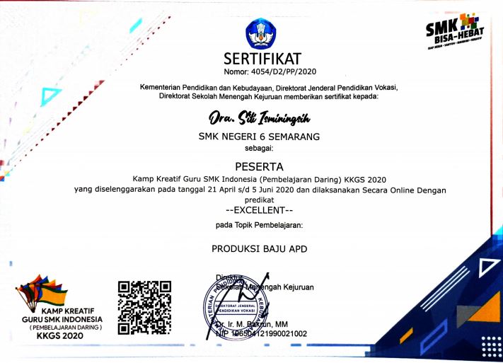 SMKN 6 Semarang Juara 2 KKGS 2020