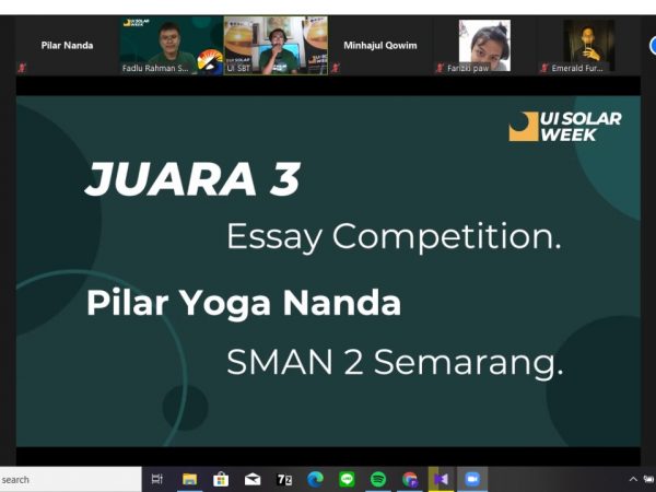Juara 3 Lomba Esai UI Solar Week