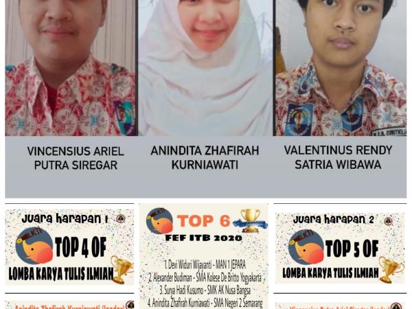 SMAN 2 Semarang borong piala di "LKTI Tingkat Nasional FOOD ENGINEERING FESTIVAL - ITB 2020"