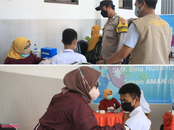 Vaksinasi Tahap Pertama SMK Bina Nusantara Semarang