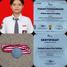 Belinda Adara Putri Aditya  Juara 3  Mapel Komputer Olympiade Sains Nasional Global Youth Action 2021