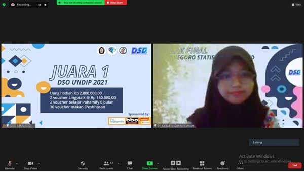SMAN 1 Tengaran Juara 1 Olimpiade Statistika UNDIP