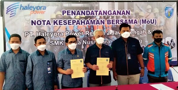 Memperluas Kerjasama Dengan Dunia Industri, SMK Pelita Nusantara 2 Semarang (Pelnus) Taken MoU Dengan PT. Haleyora Power Regional 2 Jateng Dan DIY
