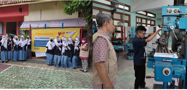 2 Paket Bantuan PSKK ( Program Sertifikasi Kompetensi Kerja) untuk SMKN 4 Semarang
