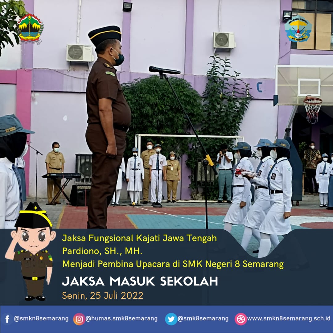 Tim Kejaksaan Tinggi Jawa Tengah Jadi Pembina Upacara di SMK N 8 Semarang
