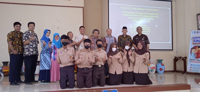 PEMBINAAN OLIMPIADE SAINS BIDANG ASTRONOMI SMAN 2 UNGARAN BERSAMA UNDIP