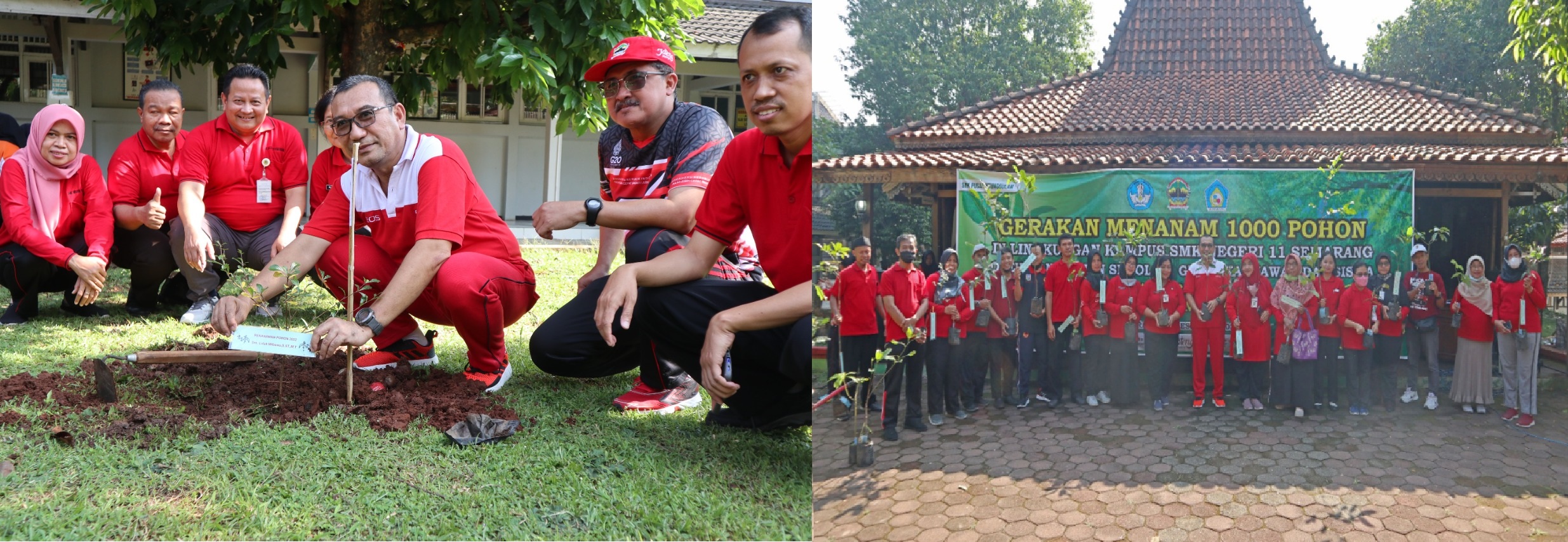SMKN 11 Semarang Lakukan Gerakan Menanam Seribu Pohon