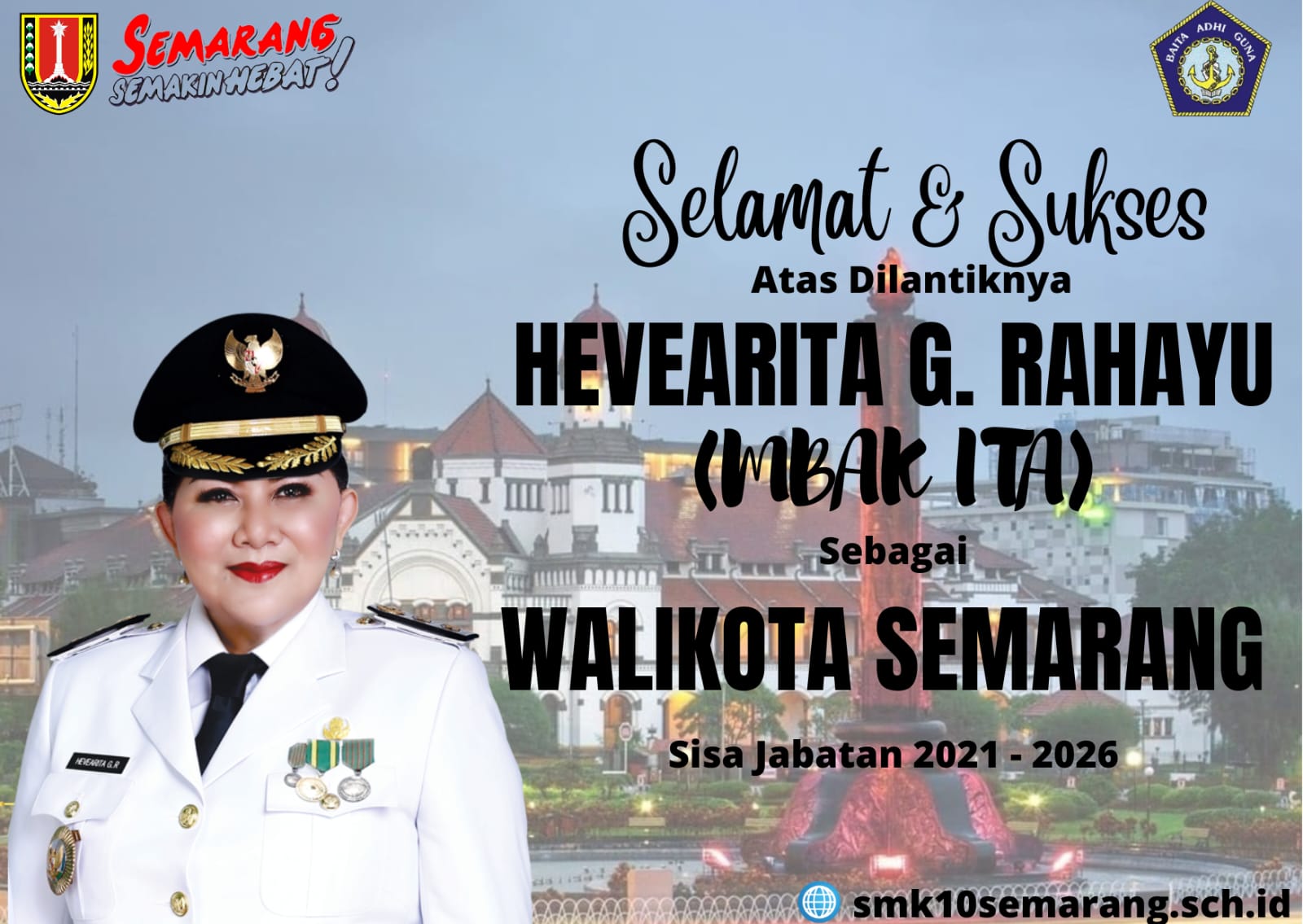 SMKN 10 Semarang Ucapkan Selamat Atas Pelantikan Wali Kota Semarang