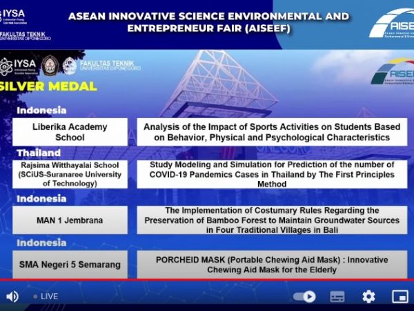 Siswa SMAN 5 Semarang Peroleh Medali Perak ASEAN Innovative Science Environmental and Entrepreneur Fair (AISEEF)