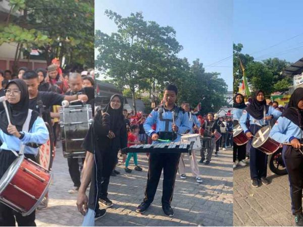 Drum Band SMKN 10 Semarang Meriahkan Jalan Sehat dalam Peringatan HUT RI ke-78