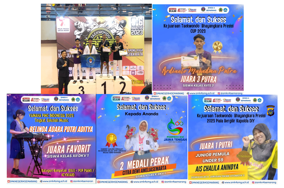 Siswa SMKN 4 Semarang makin Berjaya di event Olahraga dan Seni Tingkat Propinsi Jawa Tengah