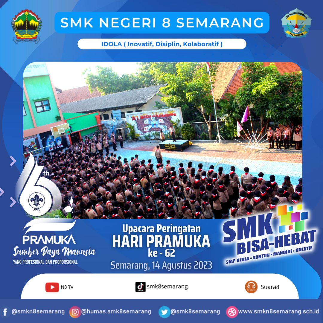 Upacara Peringatan Hari Pramuka SMK N 8 Semarang: Sumber Daya Manusia yang Profesional dan Proporsional di Kalangan Pelajar