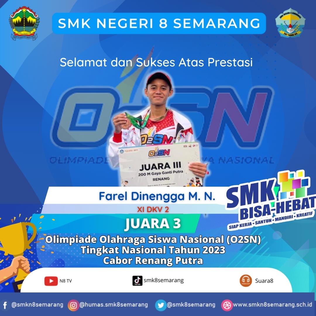 Siswa SMK N 8 Semarang Raih Medali Perunggu O2SN Tingkat Nasional Cabor Renang Siswa SMK N 8 Semarang Raih Medali Perunggu O2SN Tingkat Nasional Cabor Renang
