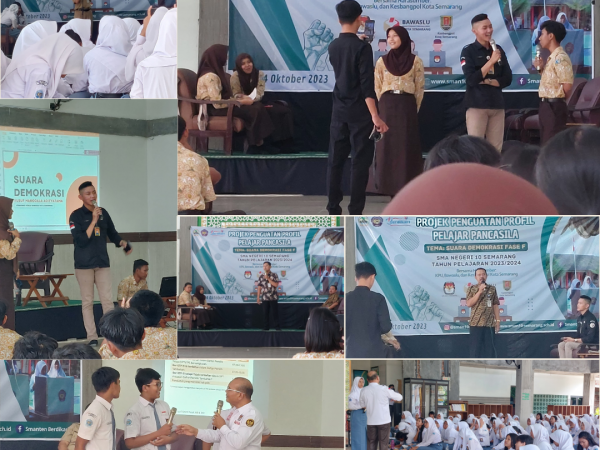 P5 Suara Demokrasi, SMAN 10 Semarang Hadirkan KPU, Bawaslu, dan Kesbangpol