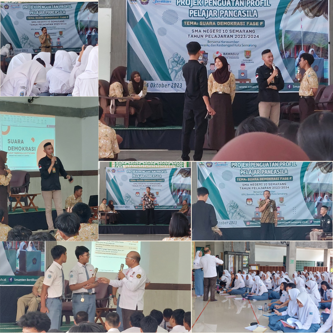 P5 Suara Demokrasi, SMAN 10 Semarang Hadirkan KPU, Bawaslu, dan Kesbangpol