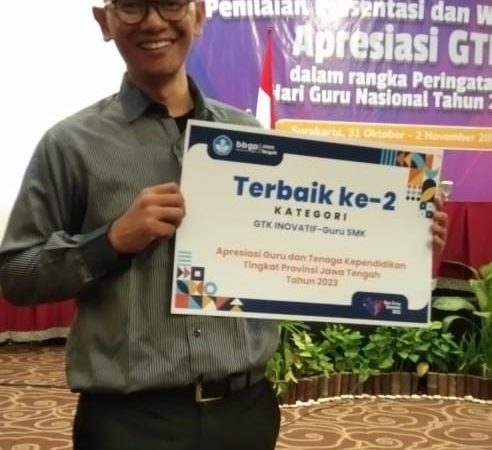 Aris Abadi, Guru SMKN 1 Tengaran Juara 2 Apresiasi Guru Inovatif Jawa Tengah 2023