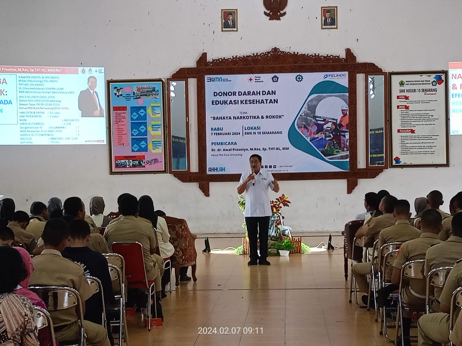 Seminar Edukasi Bahaya Narkotika dan Merokok di SMKN 10 Semarang