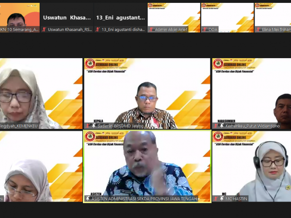 SMKN 10 Semarang Mengikuti Seminar Online ASN Cerdas dan Bijak Finansial