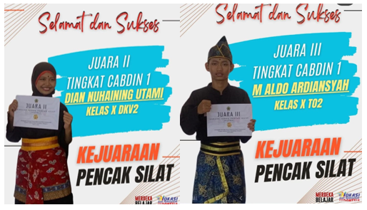 Siswa SMKN 4 Semarang Boyong Juara 2 dan Juara 3 Kejuaraan Pencak Silat  O2SN Cabang Dinas Wilayah 1 Propinsi Jawa Tengah