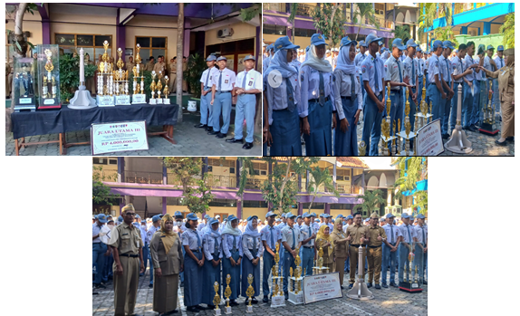 Paskibra SMKN 4 Semarang  Banjir Piala dalam event  Gelar Aksi Pemuda Pemudi Paskibra V Tingkat SMK/SMA/MA Se Indonesia.