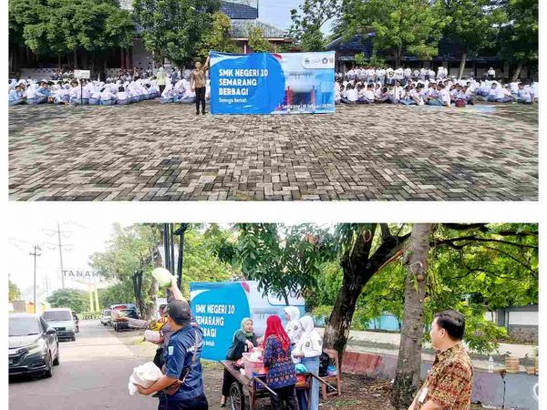 SMKN 10 Semarang Gelar Apel Pagi dengan Aksi Berbagi Makanan Gratis untuk Masyarakat Sekitar