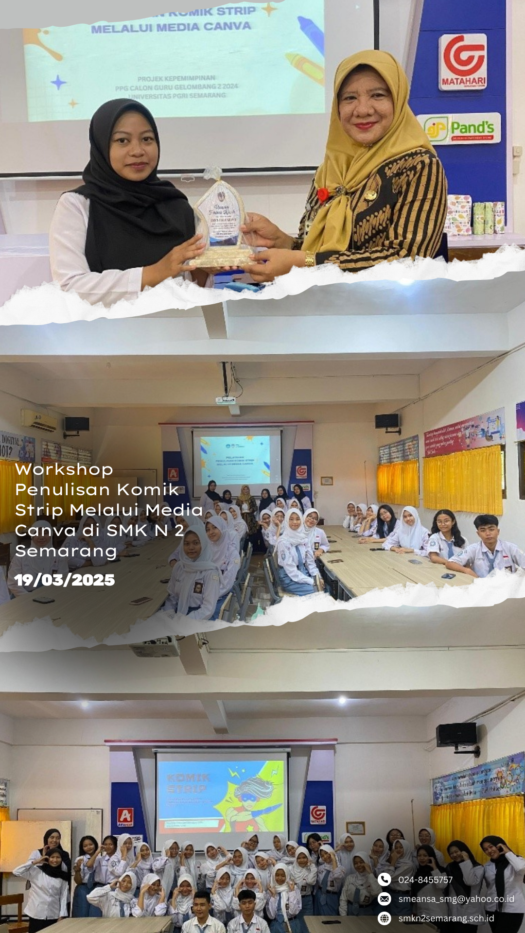 Workshop Penulisan Komik Strip Melalui Media Canva di SMK N 2 Semarang 